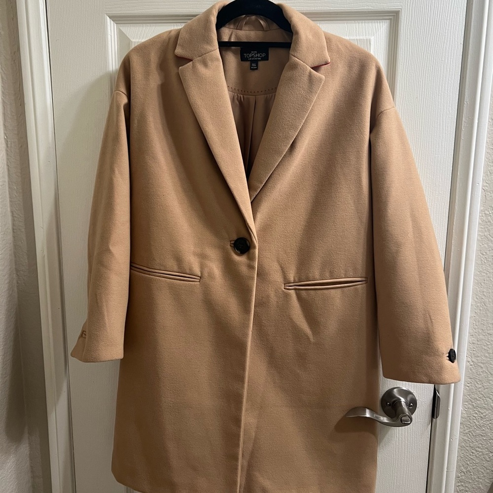 NWT Topshop Longlined Button Coat